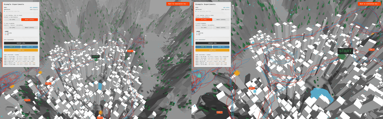 Web-based attitude control demo (side-by-side)