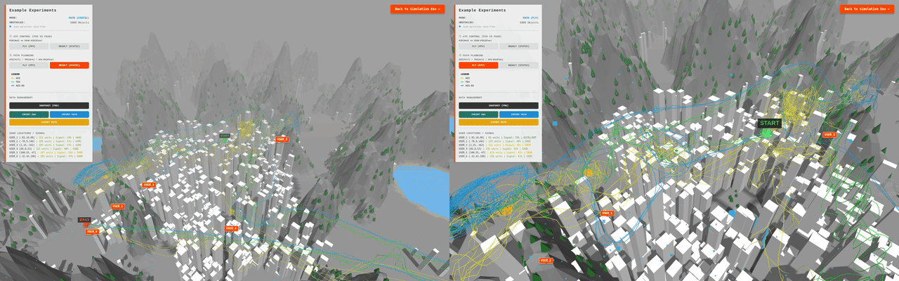 Web-based trajectory planning demo (side-by-side)